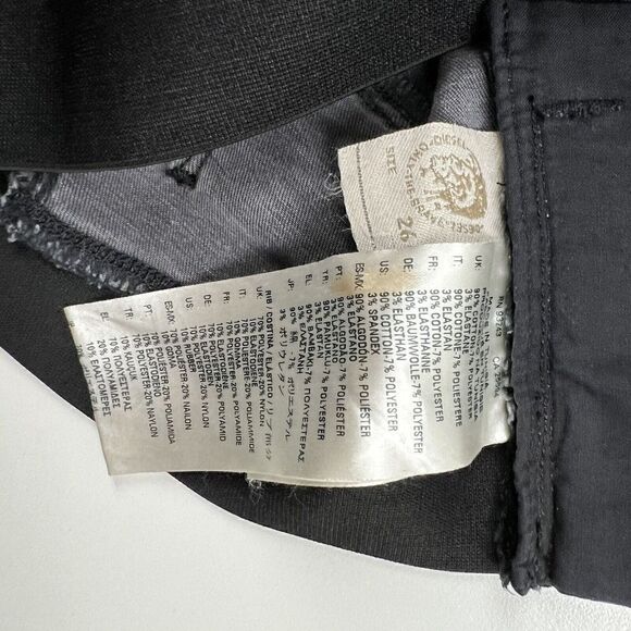 NWT Diesel Debbie Trouser Black Denim Stretch Comfort Size 26 - Picture 8 of 10